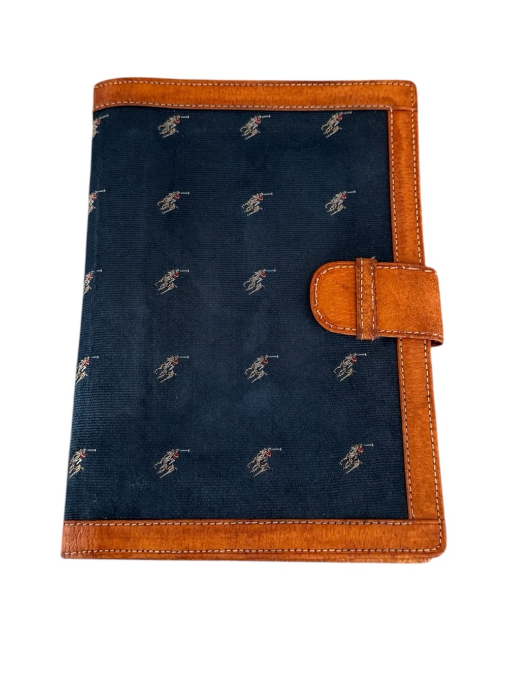 Vintage Polo by Ralph Lauren Leather & Pony Canvas Flat Agenda Planner Organizer